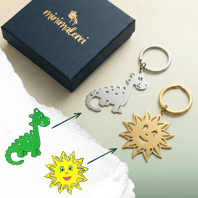 Sleutelhanger met kindertekening