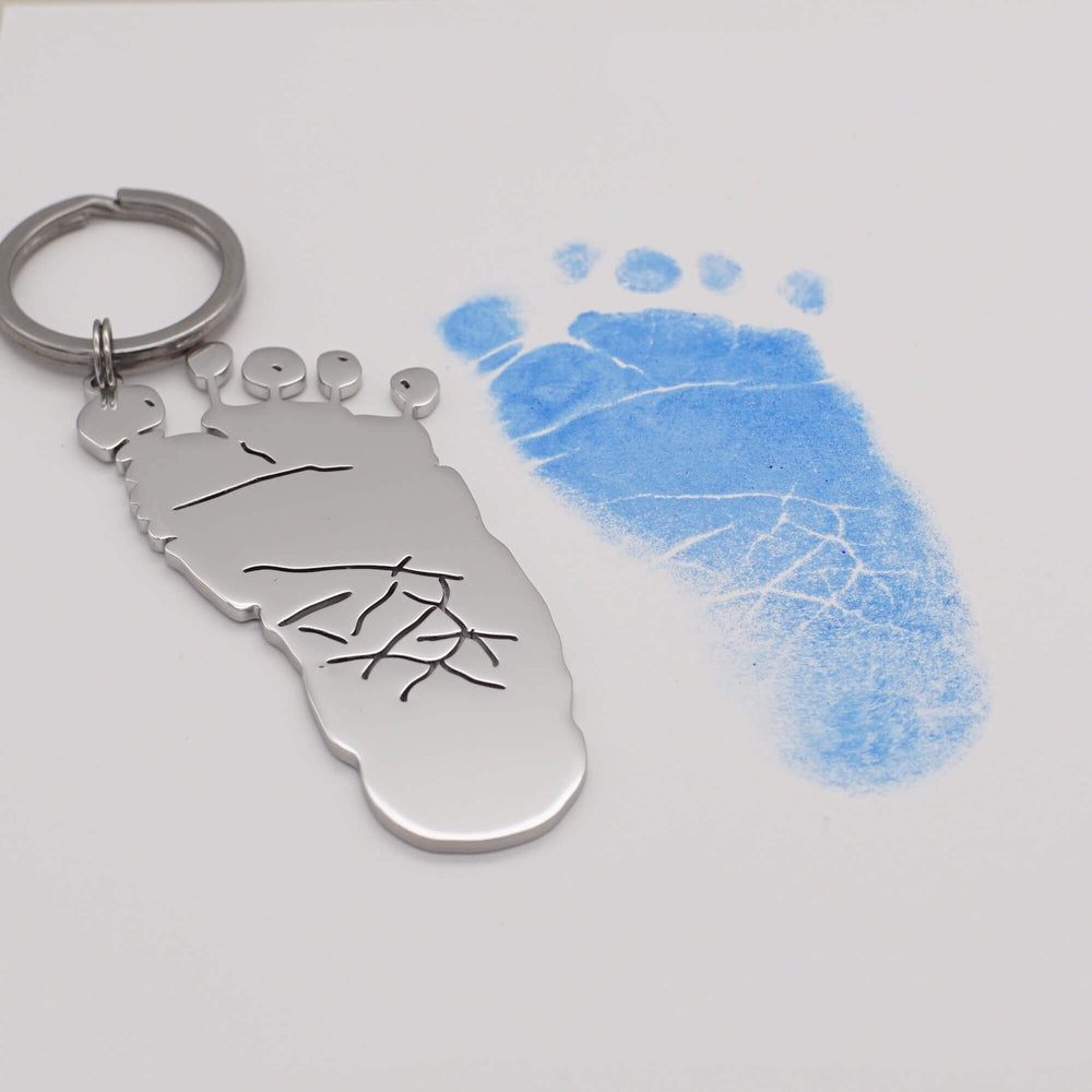 Fußabdruck-Schlüsselanhänger in Originalgröße – originalgetreuer Baby-Fußabdruck, weitere Ansicht