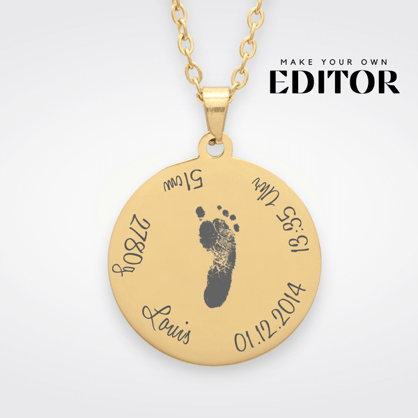 Geboorteketting met ronde gravure