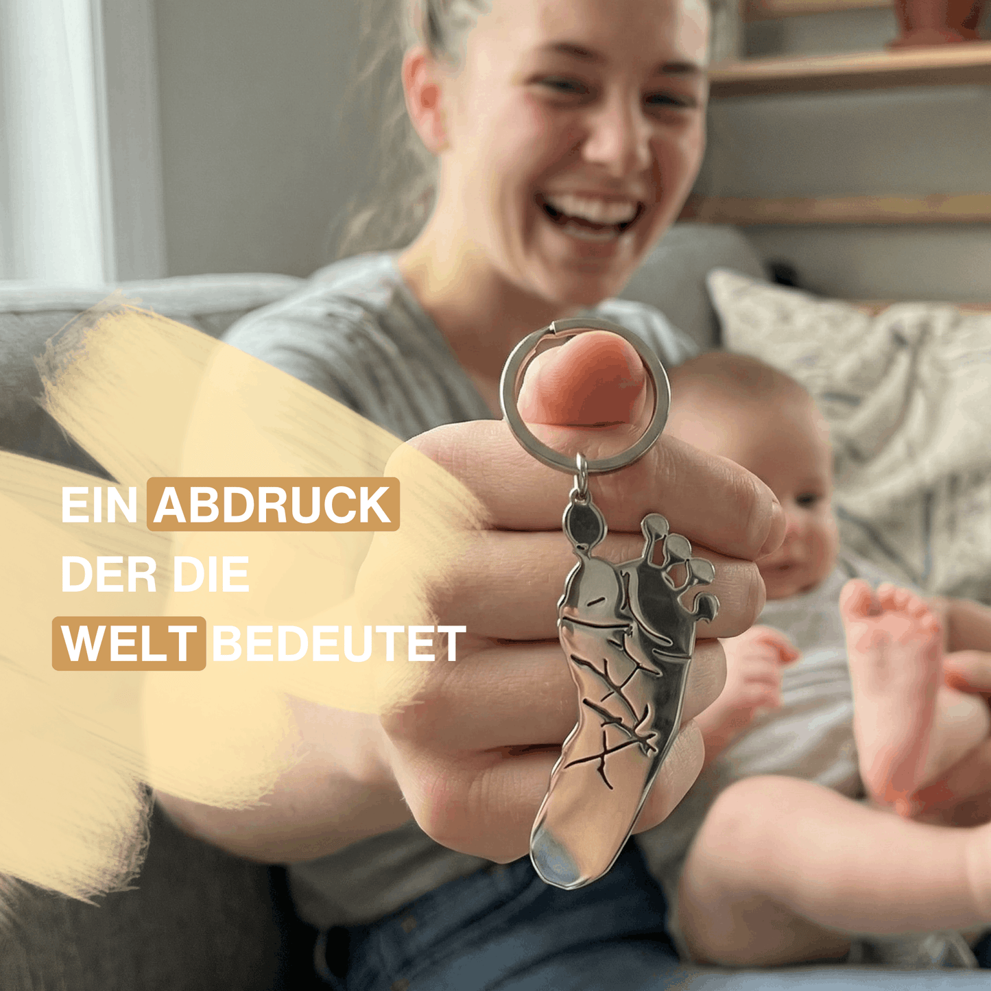 Full-size voetafdruk sleutelhanger