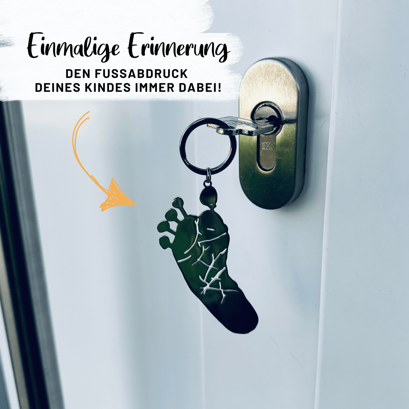 Full-size voetafdruk sleutelhanger