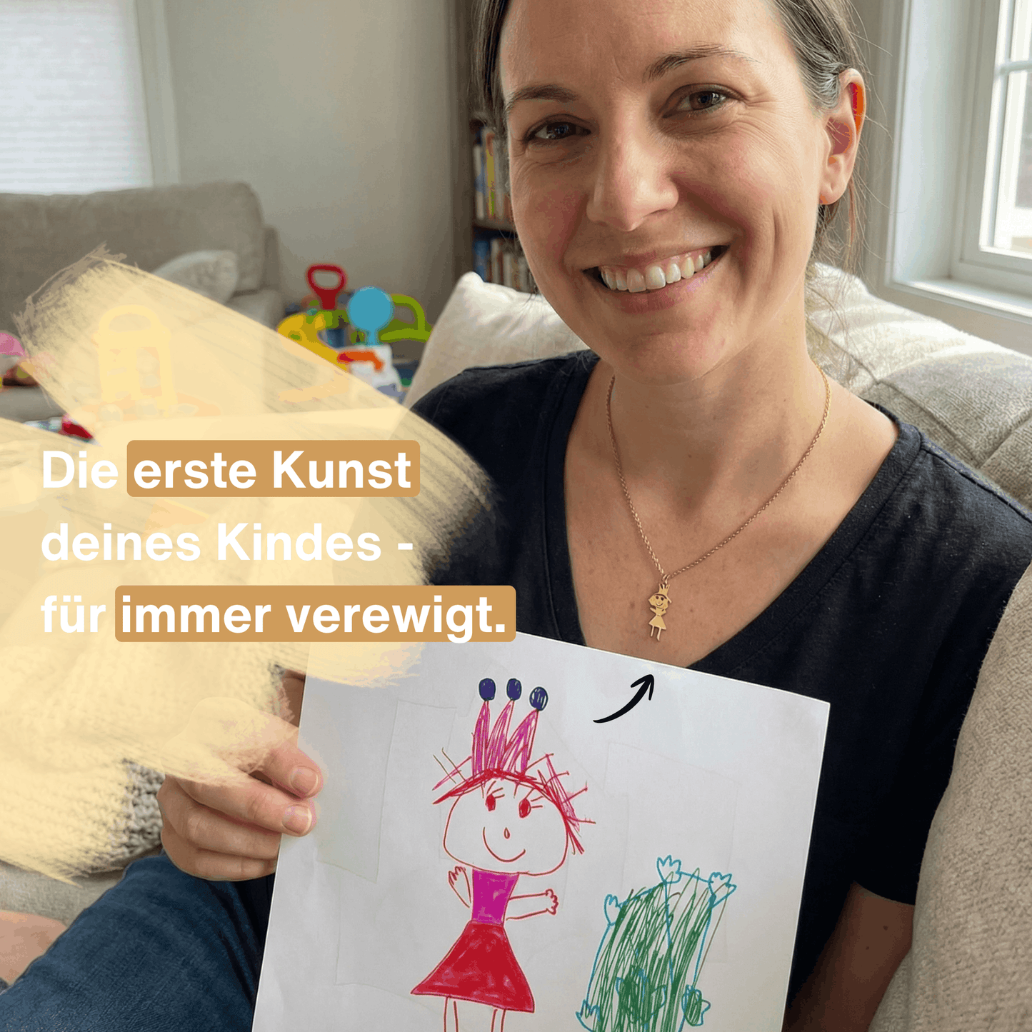 Halsketting met kindertekening